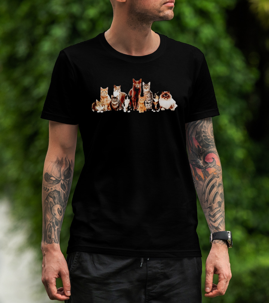 Diverse Feline Kittens Group Cat Lover T-Shirt