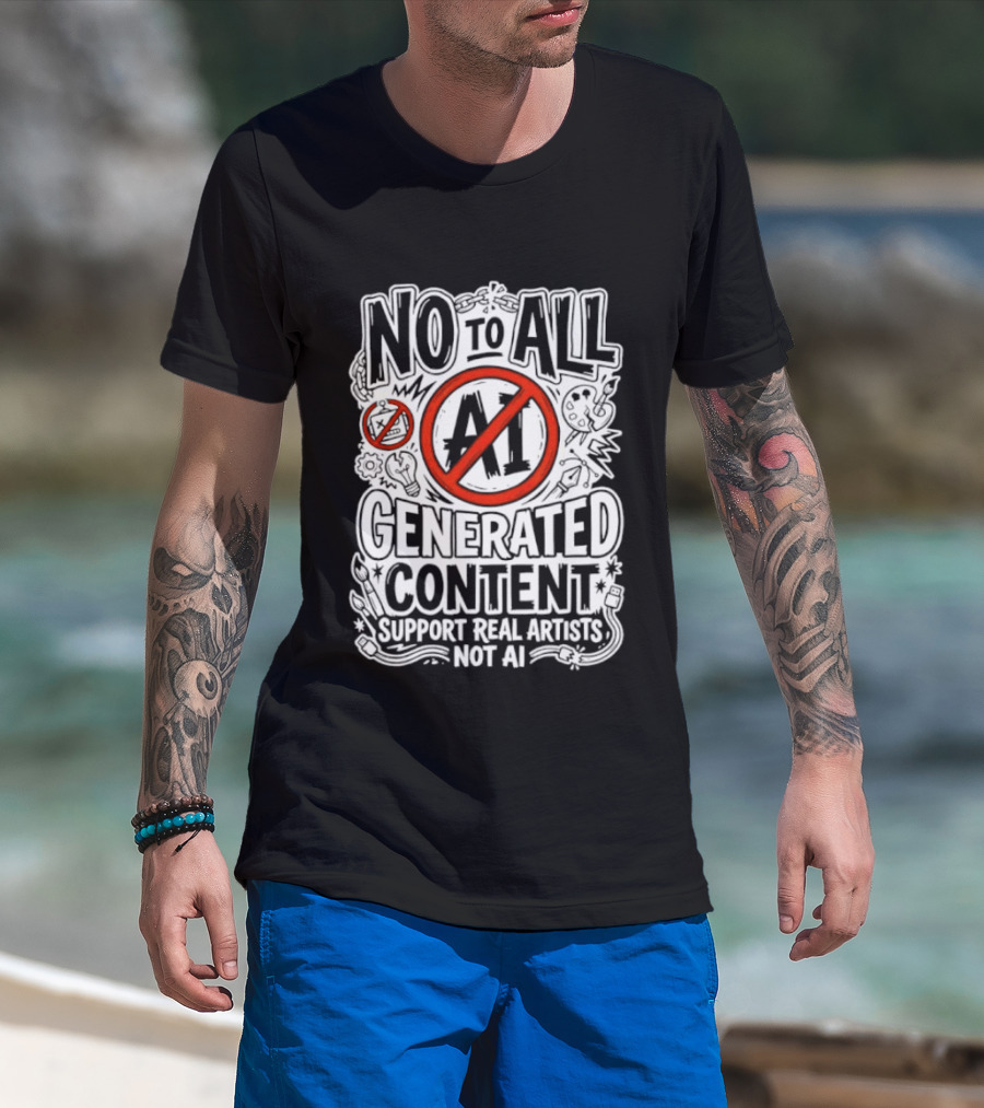 No To All AI Generated Content Support Real Artists Not AI T-Shirt