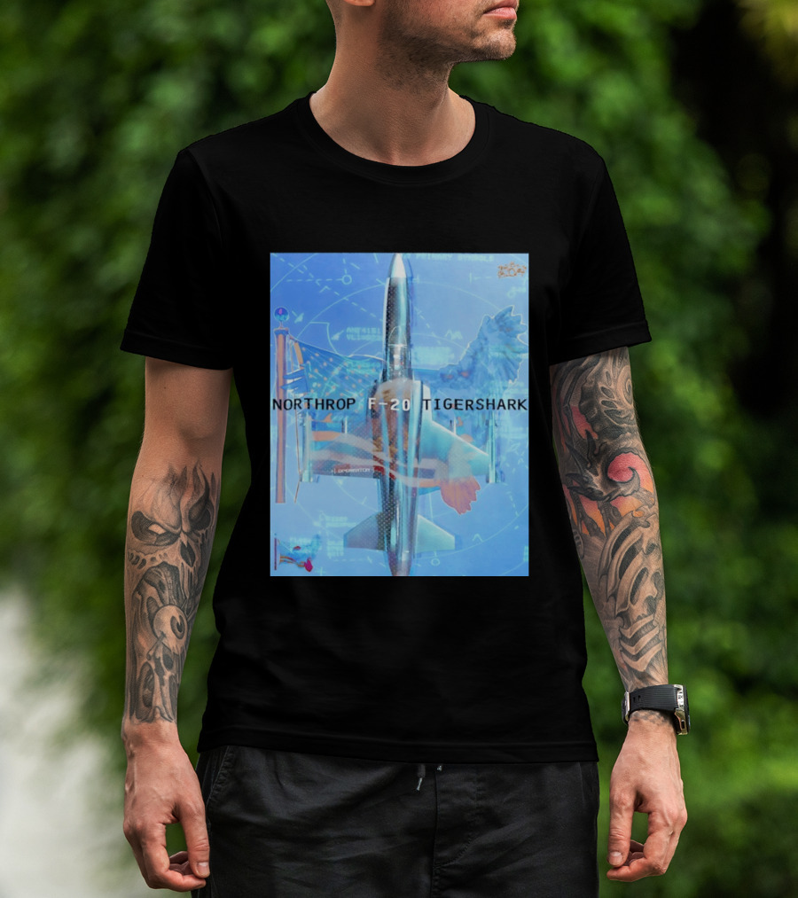 Northrop F 20 Tigershark Fighter Jet Aviation Digital Art And Aerospace T-Shirt
