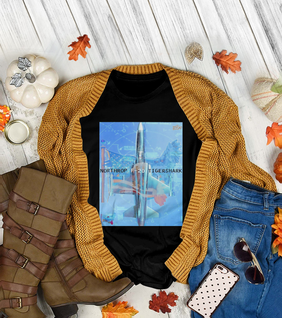 Northrop F 20 Tigershark Fighter Jet Aviation Digital Art And Aerospace T-Shirt
