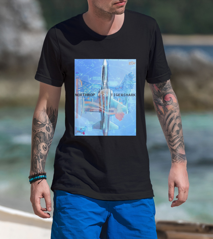 Northrop F 20 Tigershark Fighter Jet Aviation Digital Art And Aerospace T-Shirt