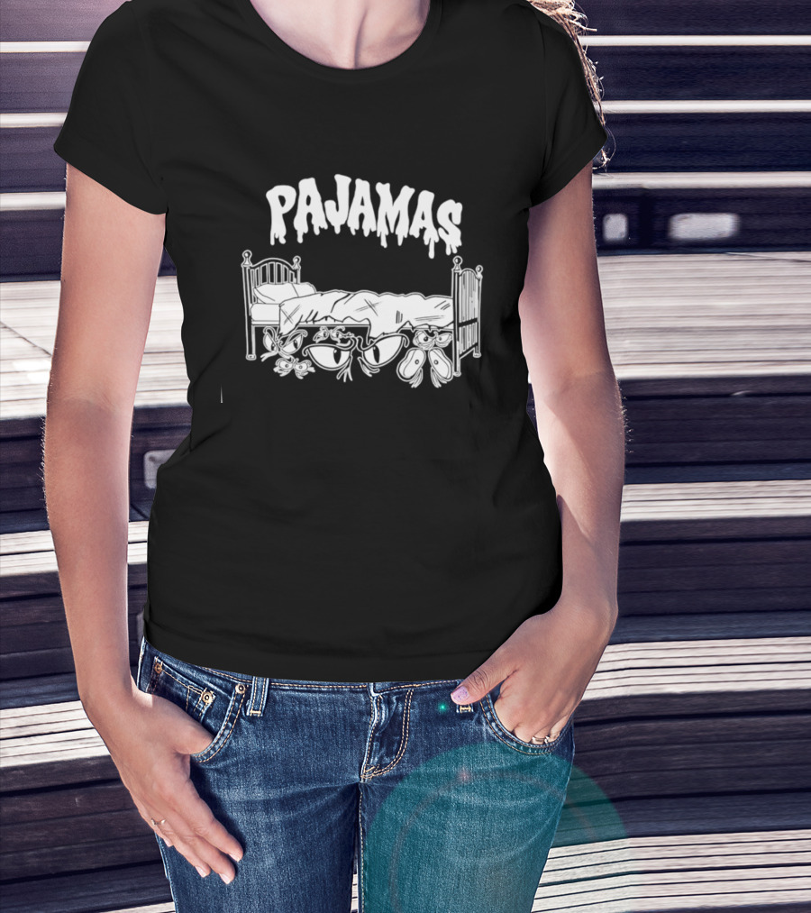 Pajamas Bed With Spooky Scary Eyes T-Shirt