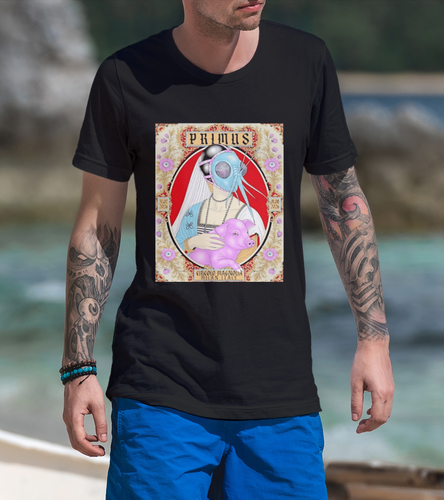 Primus Circolo Magnolia Milan Italy July August 2026 Concert Floral T-Shirt