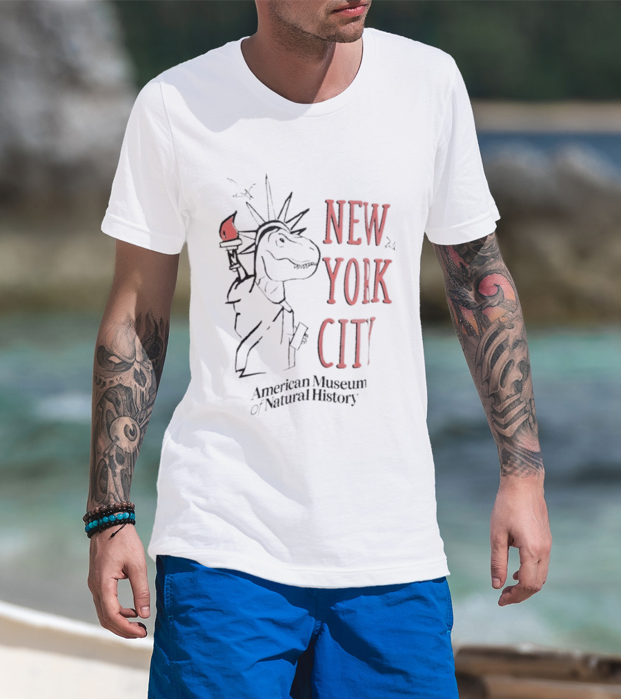 New Yoik City American Museum Of Natural History Dinosaur Statue T-Shirt