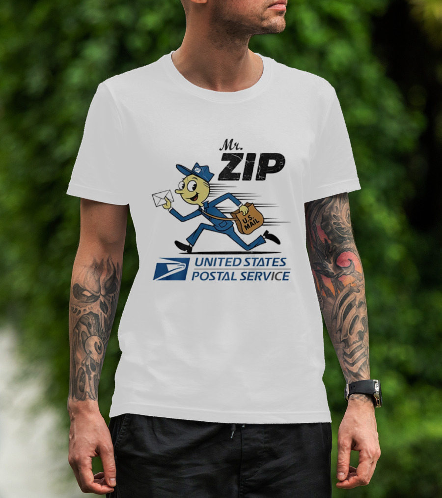 Mr ZIP USPS Retro Distressed U.S. Mail Carrier T-Shirt