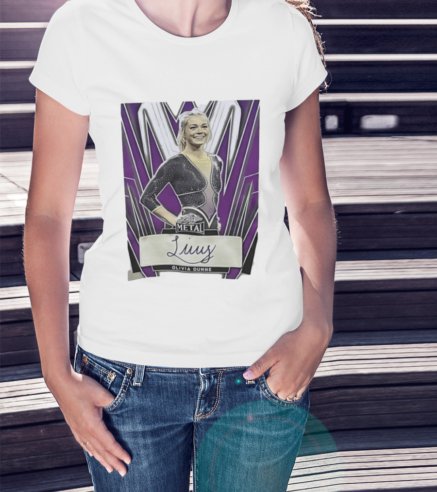 Leaf Metal Olivia Dunne Livvy Autograph Card T-Shirt