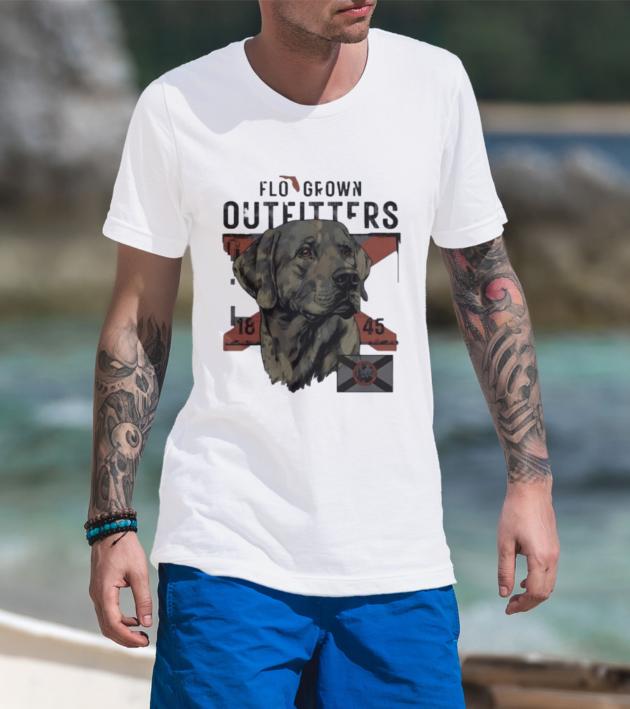 Flo Grown Outfitters Labrador Retriever Florida 1845 Seal T-Shirt