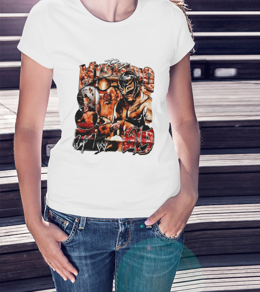 Rey Mysterio 619 WWE Wrestling Mask Signature Action T-Shirt