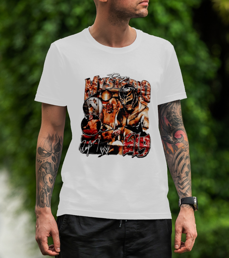Rey Mysterio 619 WWE Wrestling Mask Signature Action T-Shirt