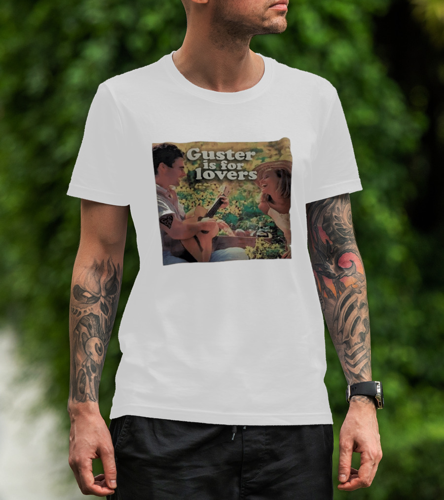 Guster Is For Lovers Romantic Picnic Scene With Guitar And Smiling Couple T-Shirt