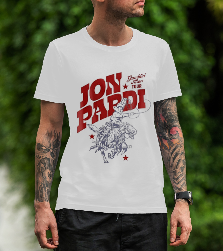 Jon Pardi Gamblin' Man Tour Cowboy Horse Country Music T-Shirt