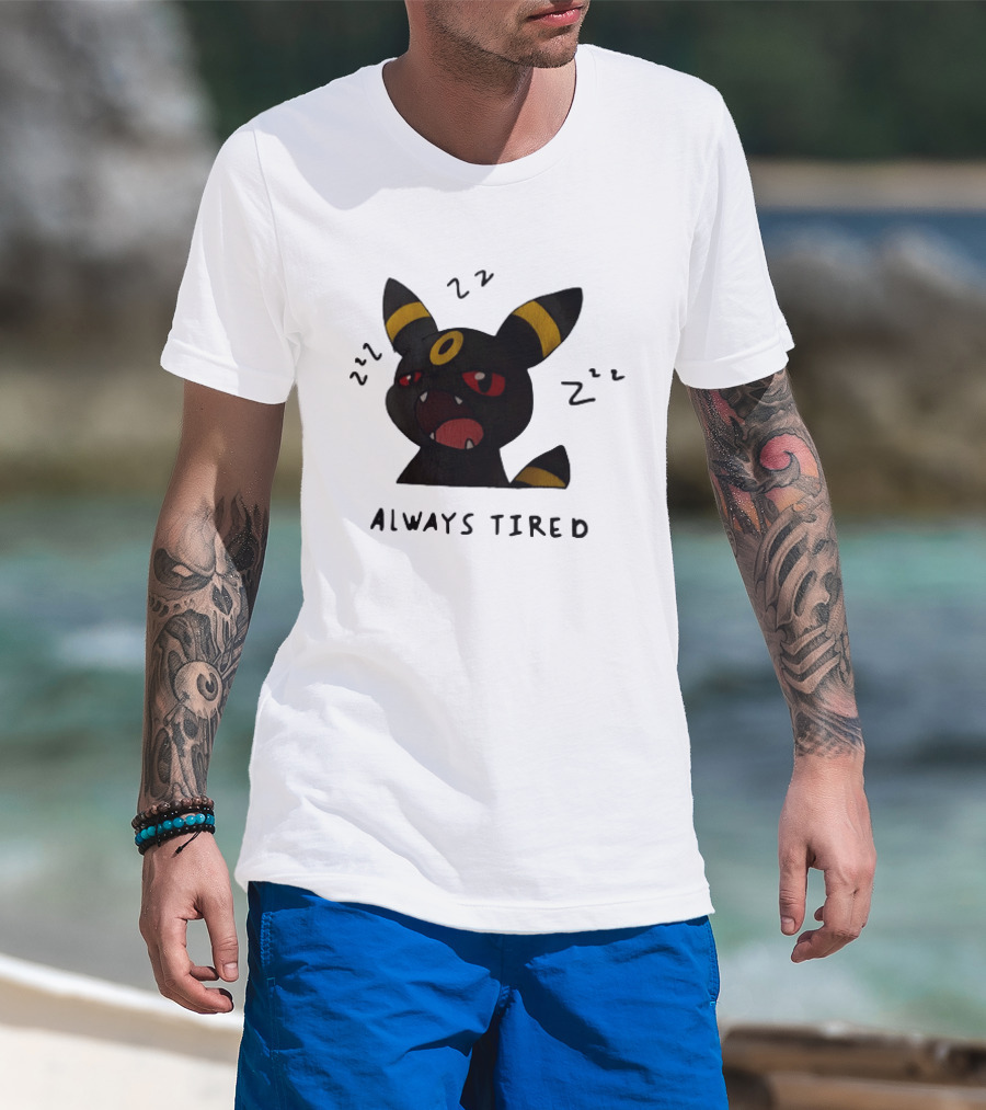 Umbreon Always Tired With ZZZs And Open Mouth Pokémon T-Shirt
