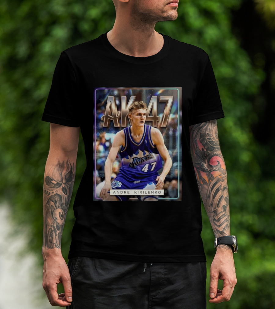 AK 47 Andrei Kirilenko Utah Jazz NBA Basketball Legends T-Shirt