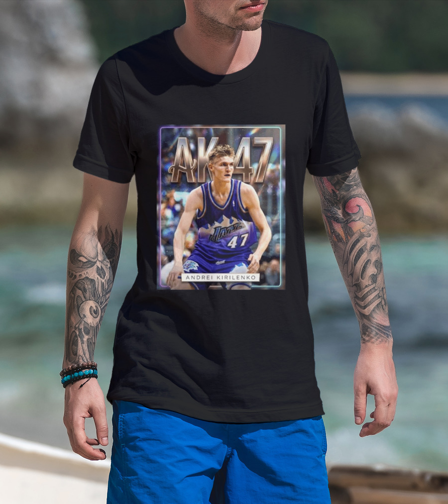 AK 47 Andrei Kirilenko Utah Jazz NBA Basketball Legends T-Shirt