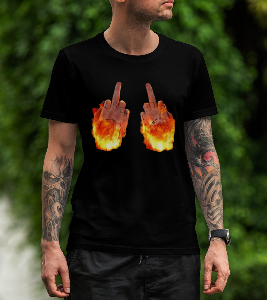 Sid The 3Rd Middle Fingers Flaming Gesture T-Shirt