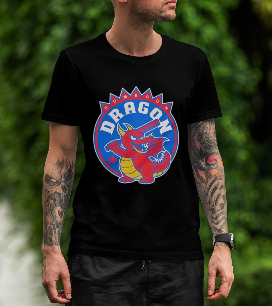 Homerun Dragon Toronto Blue Jays Batter With Red Bat And Maple Leaf T-Shirt