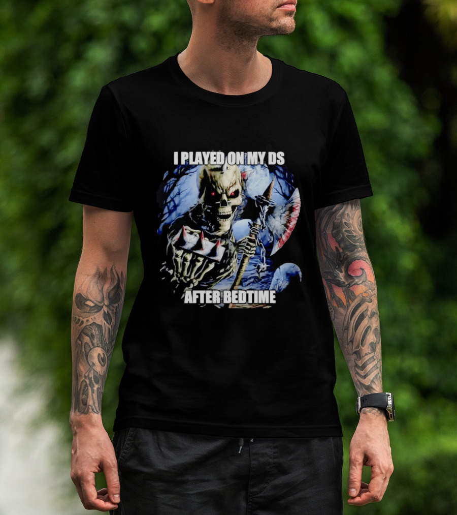 I Played On My DS After Bedtime Skeleton Gaming Humor T-Shirt