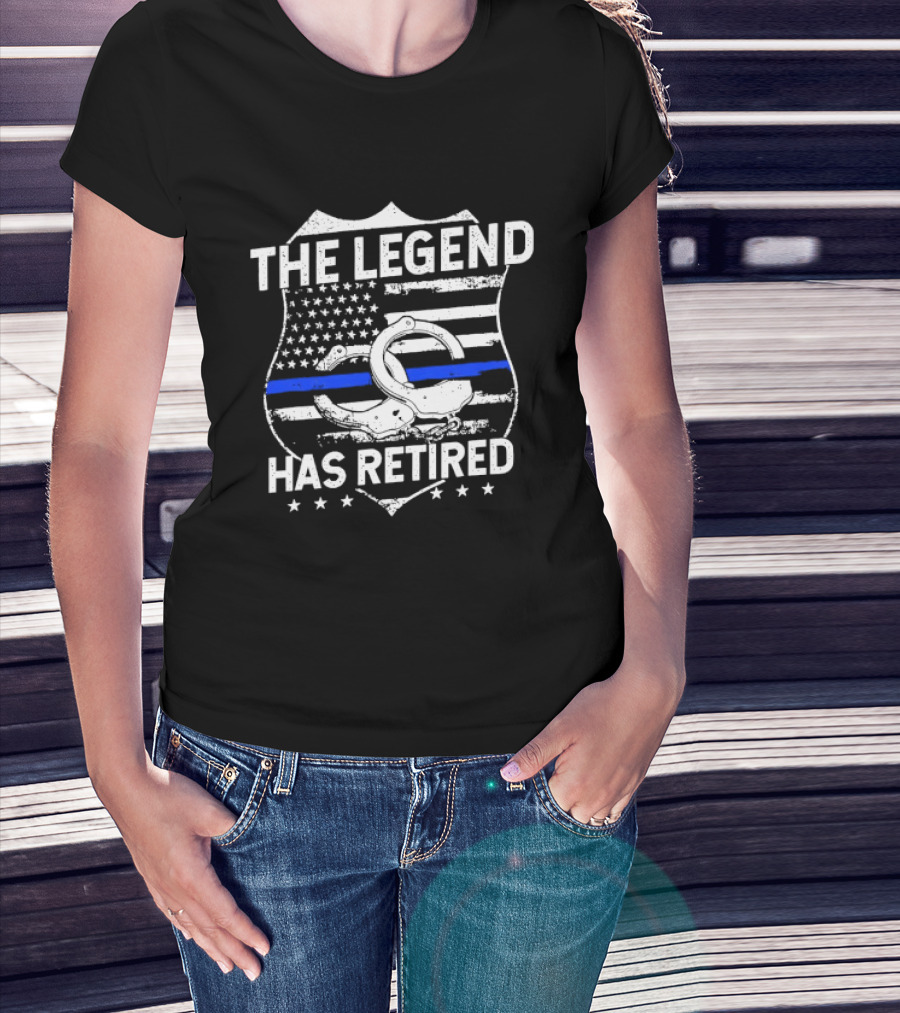 The Legend Has Retired Thin Blue Line Police T-Shirt