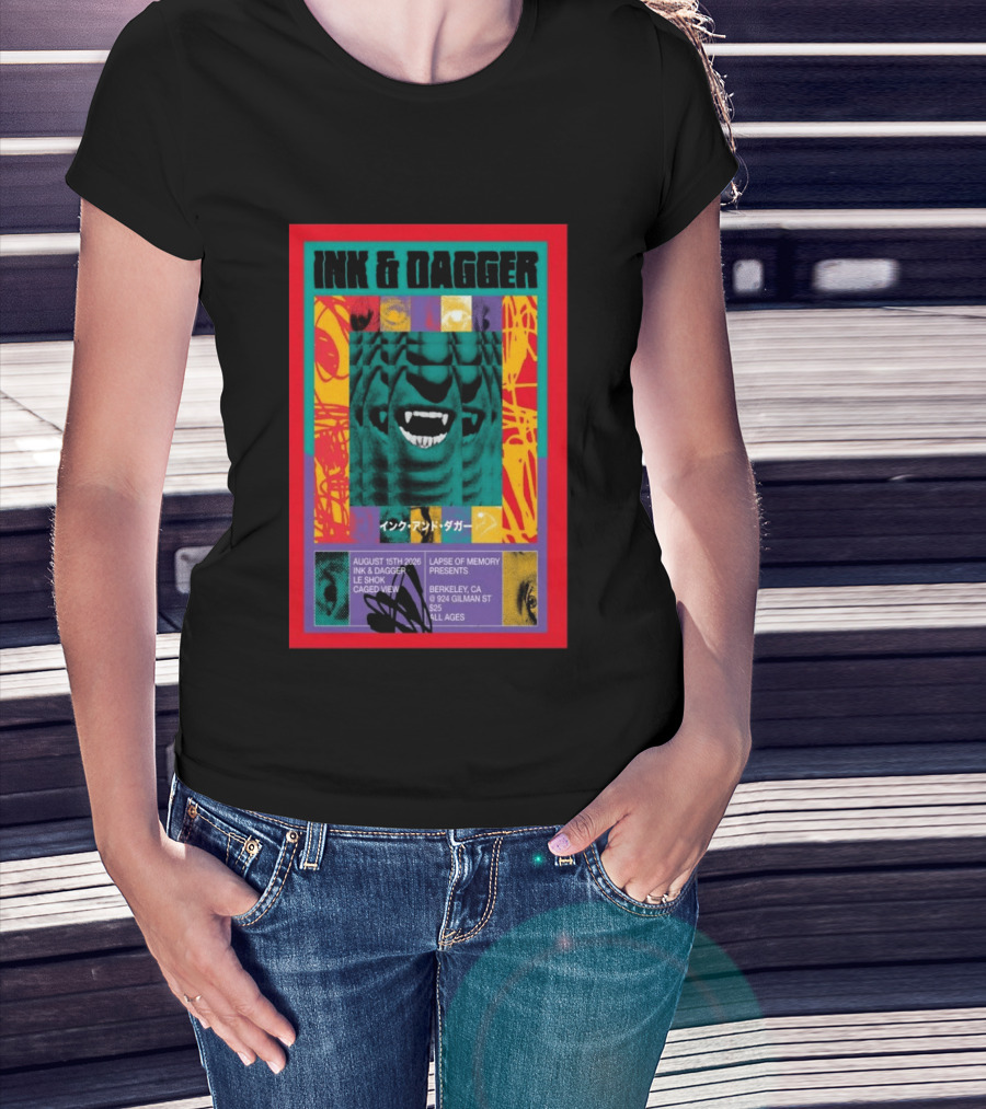 Ink & Dagger Live At 924 Gilman Street Berkeley August 15th 2026 Lapse Of Memory Presents T-Shirt