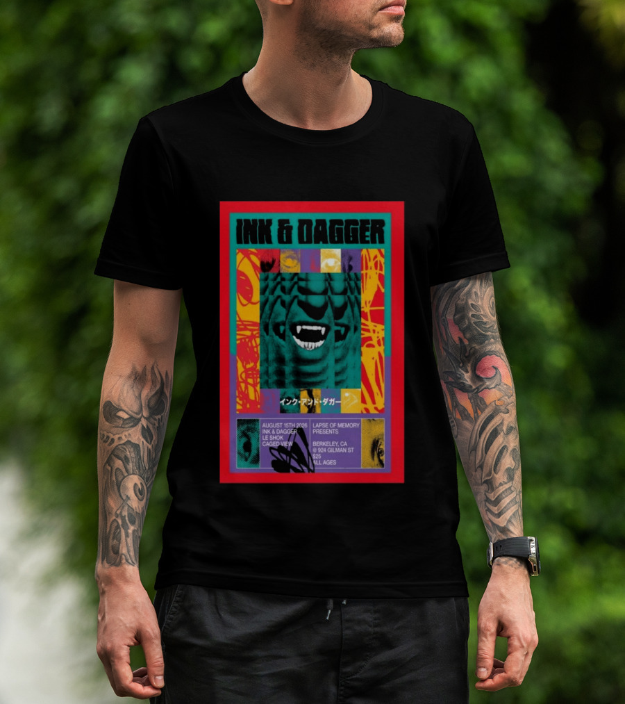 Ink & Dagger Live At 924 Gilman Street Berkeley August 15th 2026 Lapse Of Memory Presents T-Shirt