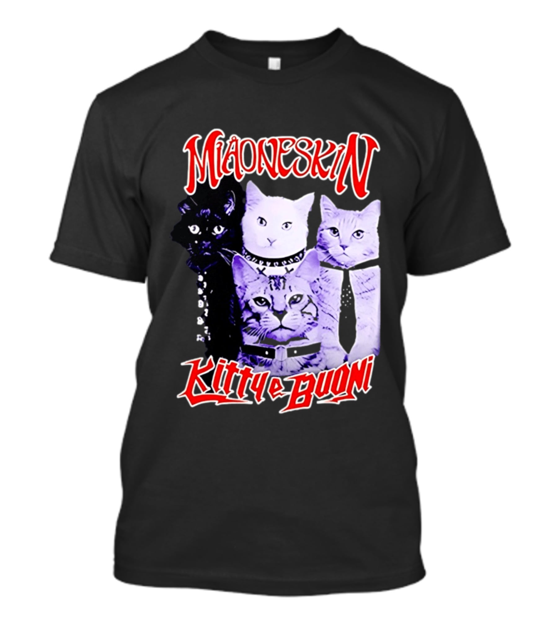 Miaoneskin Kitty E Buoni Maneskin Cats Band T-Shirt