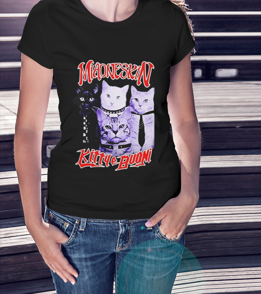 Miaoneskin Kitty E Buoni Maneskin Cats Band T-Shirt