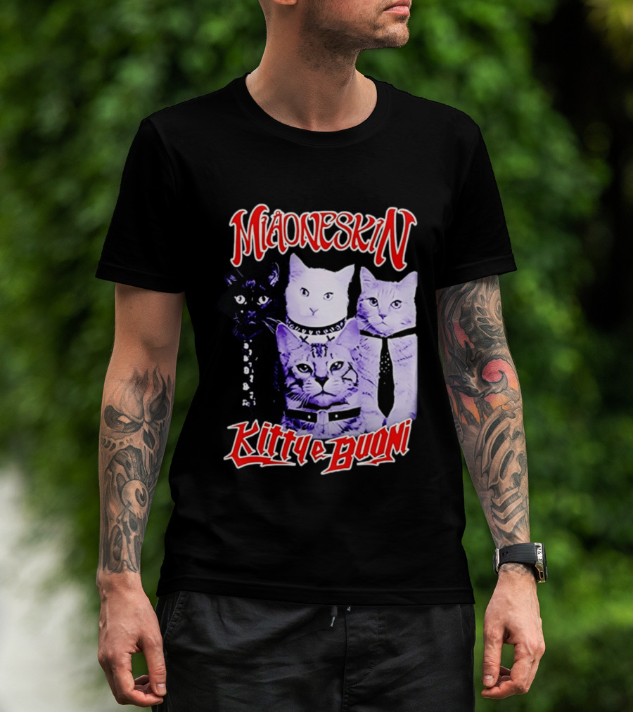 Miaoneskin Kitty E Buoni Maneskin Cats Band T-Shirt