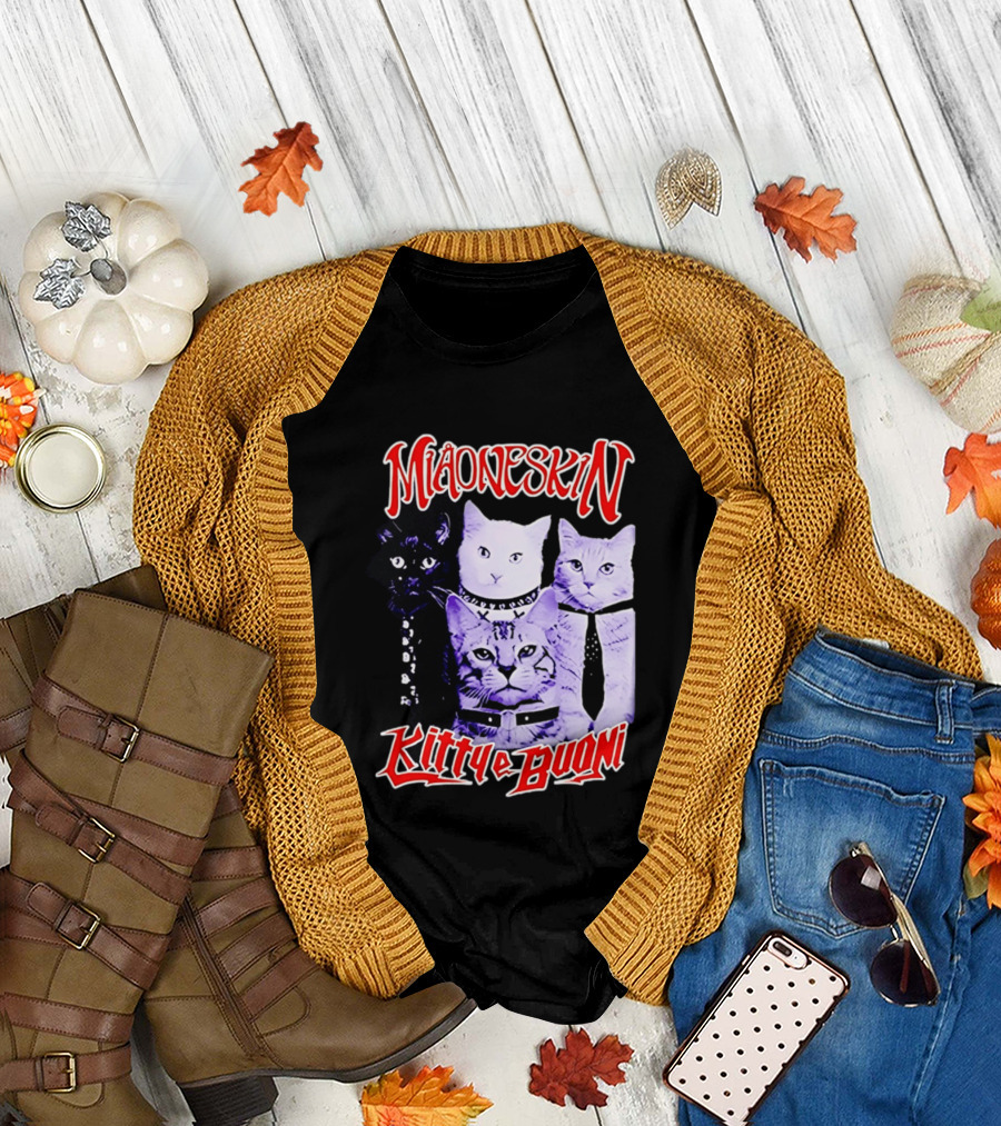 Miaoneskin Kitty E Buoni Maneskin Cats Band T-Shirt