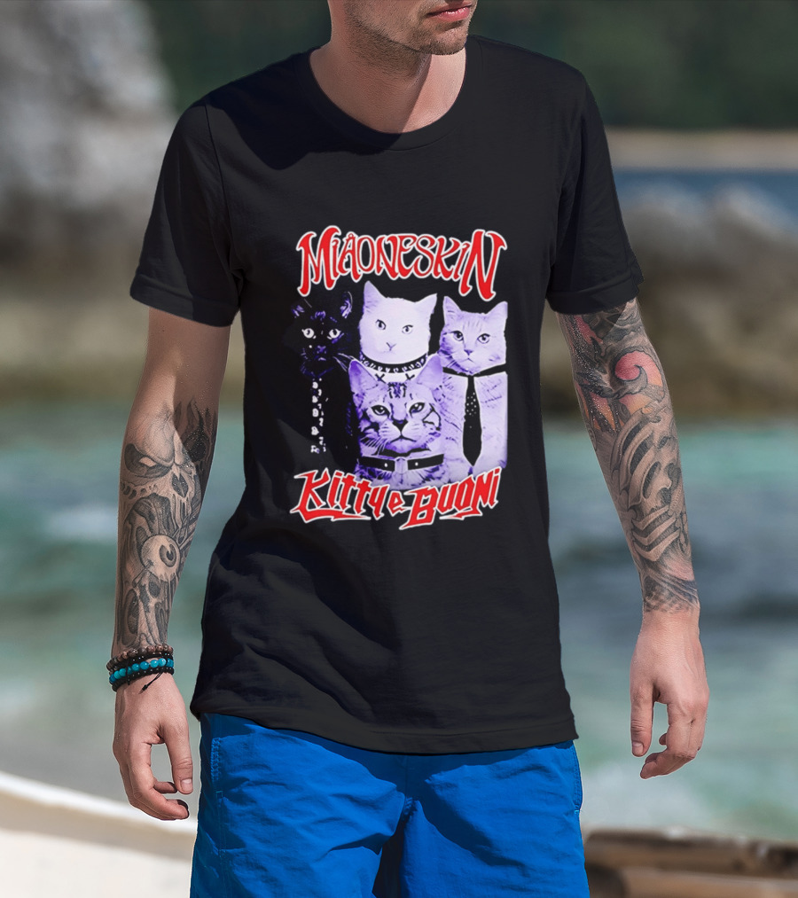 Miaoneskin Kitty E Buoni Maneskin Cats Band T-Shirt