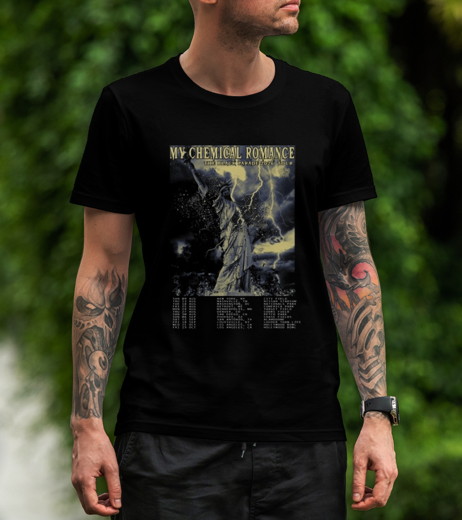 My Chemical Romance The Black Parade 2026 Tour Statue Of Liberty Concert Dates T-Shirt