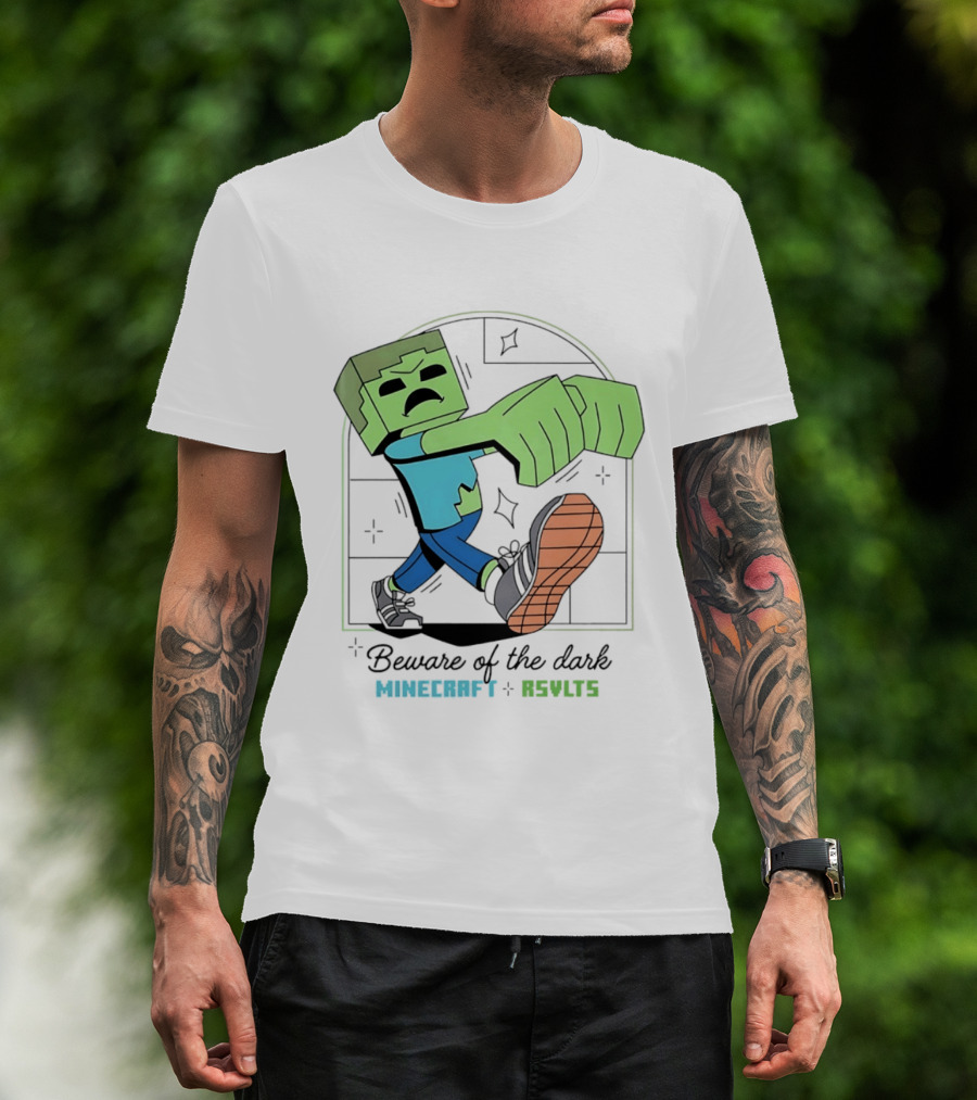 Beware Of The Dark Zombie Minecraft RSVLTS Gaming T-Shirt