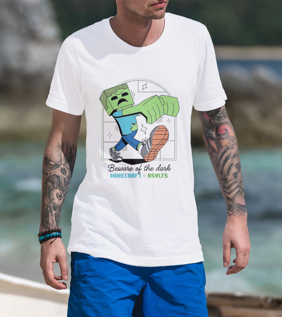 Beware Of The Dark Zombie Minecraft RSVLTS Gaming T-Shirt