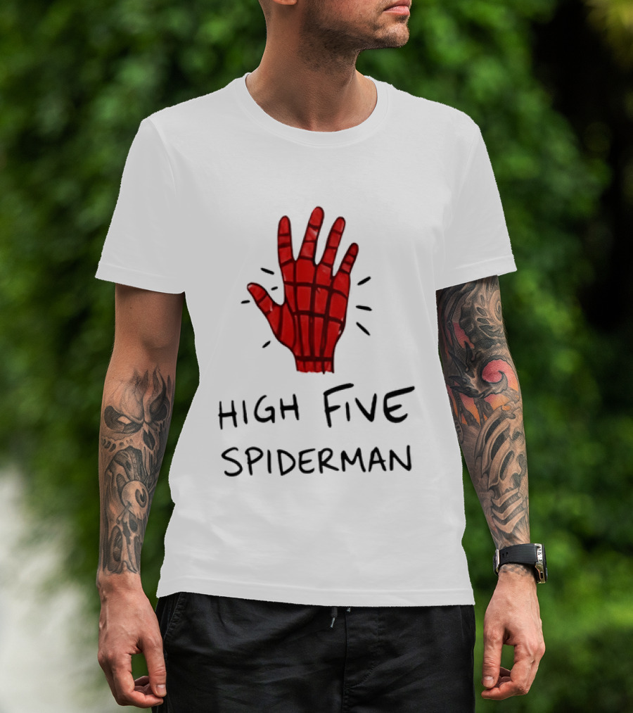 High Five Spiderman Marvel Superhero Comic Book T-Shirt