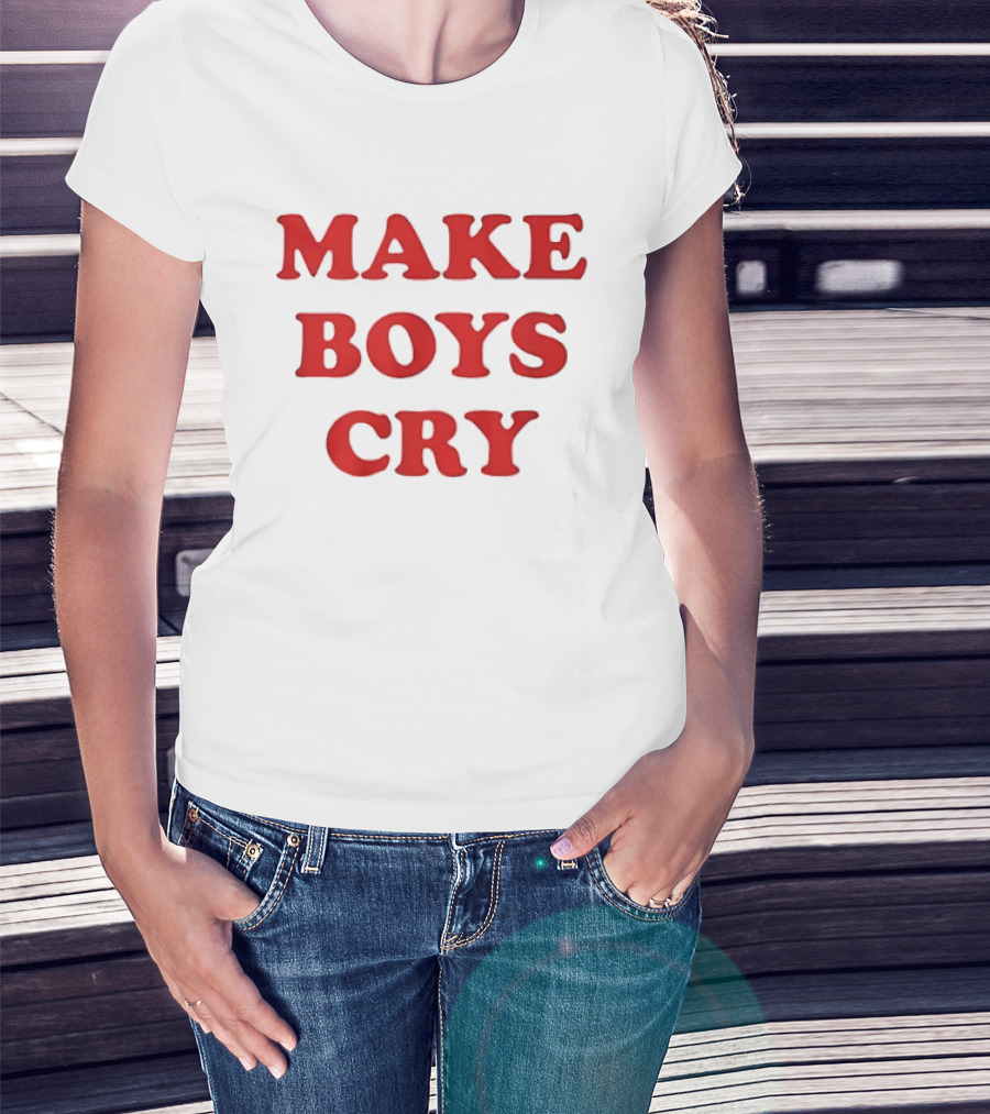 Make Boys Cry Aesthetic Y2K Trendy Red T-Shirt