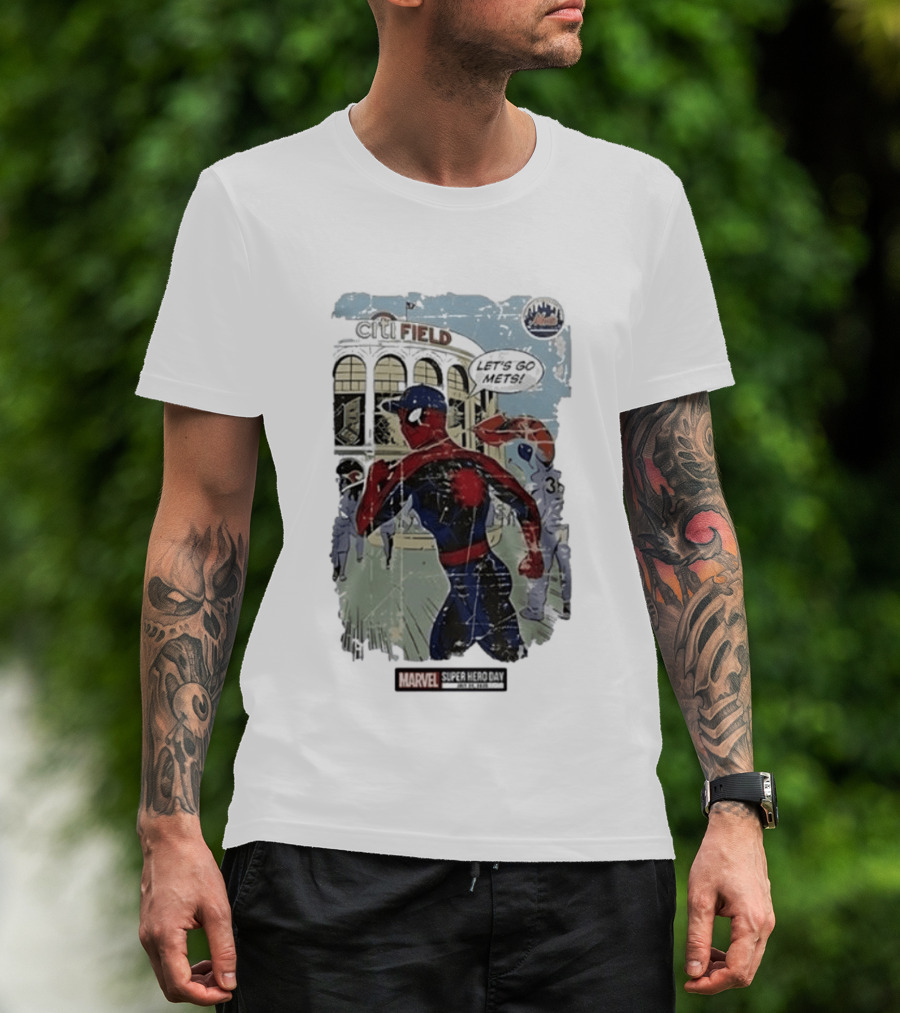 Citi Field Marvel Super Hero Day Spiderman Let's Go Mets 2026 T-Shirt