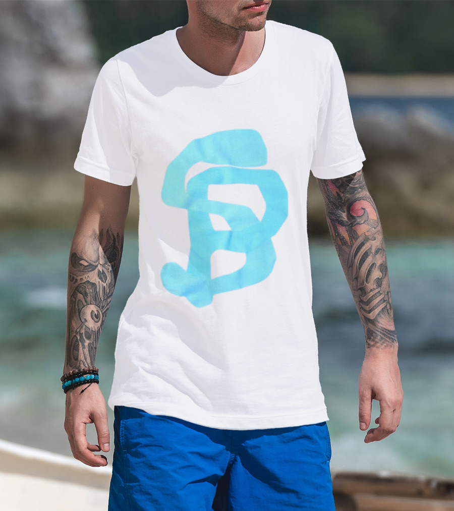 Wolee Store Classic Saintp Light Blue Monogram S P T-Shirt