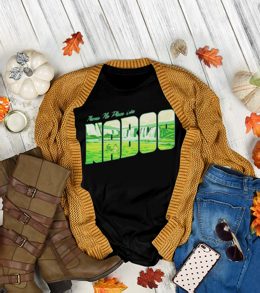Anakin Skywalker Padme Amidala Star Wars There Is No Place Like Naboo Scenic Waterfalls T-Shirt