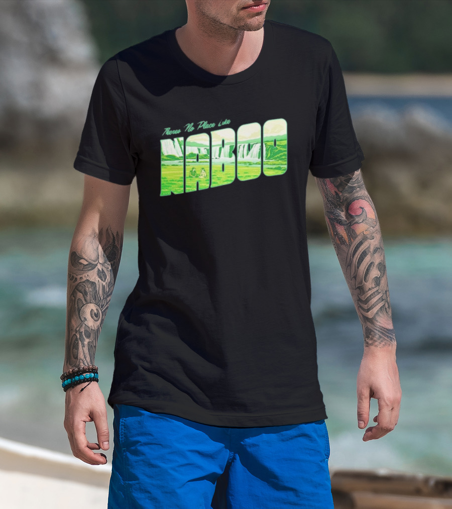 Anakin Skywalker Padme Amidala Star Wars There Is No Place Like Naboo Scenic Waterfalls T-Shirt