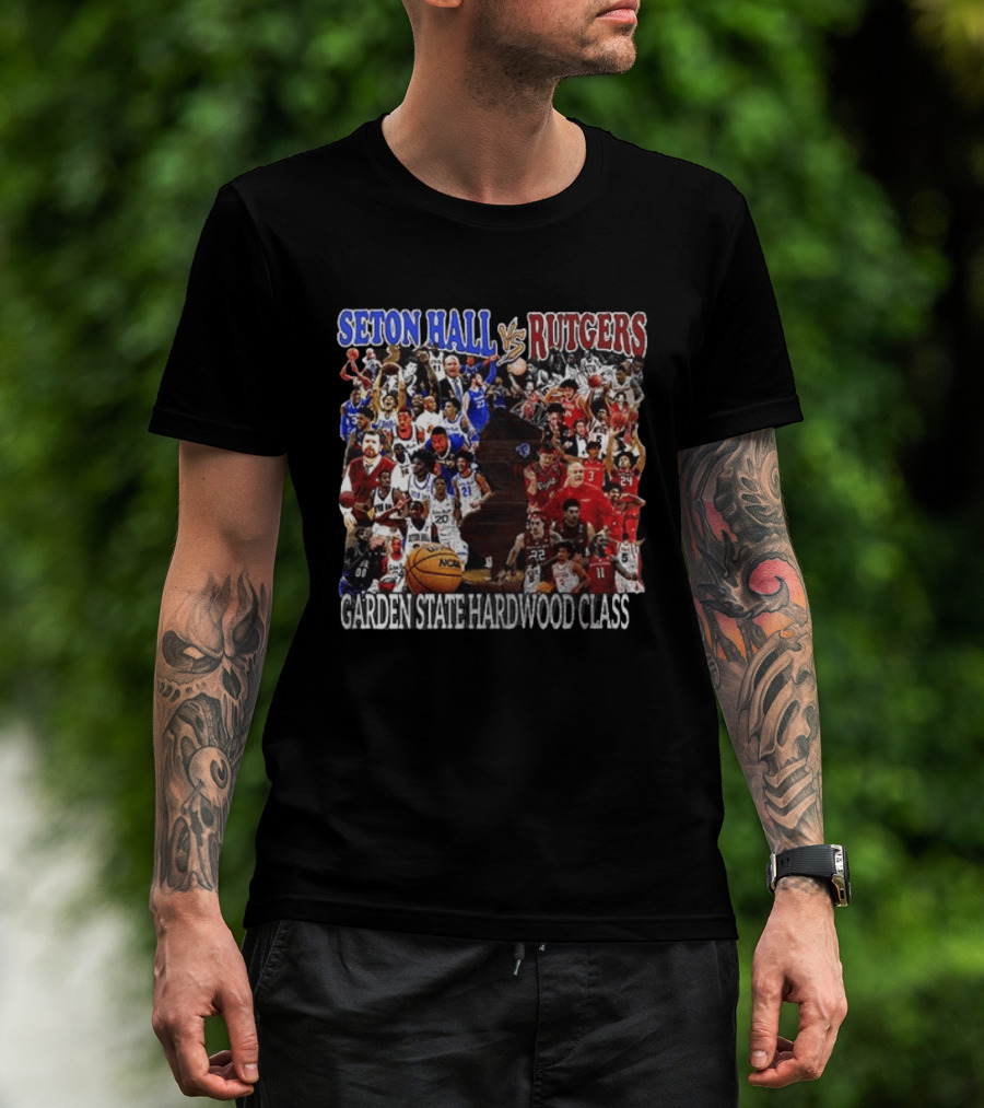 Seton Hall Vs Rutgers Garden State Hardwood Classic Basketball Showdown T-Shirt