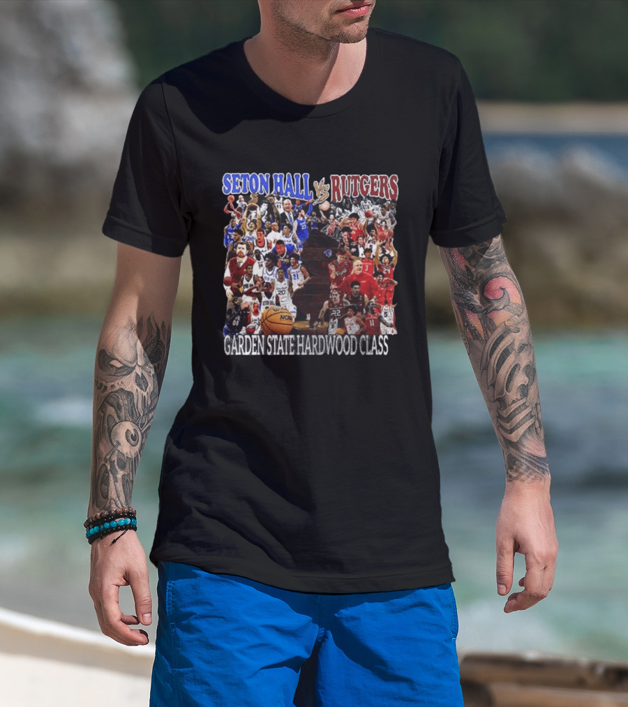 Seton Hall Vs Rutgers Garden State Hardwood Classic Basketball Showdown T-Shirt
