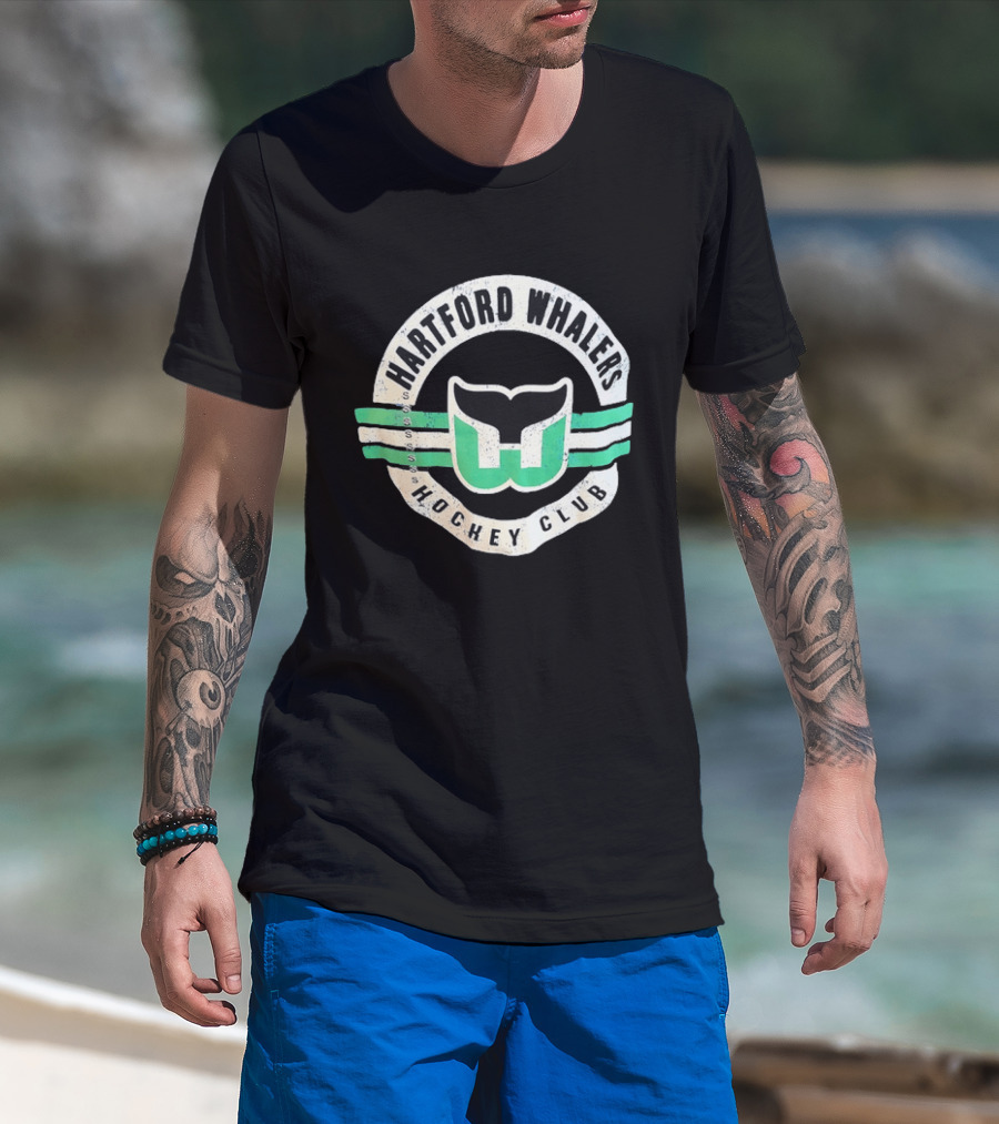 Hartford Whalers Distressed Vintage Hockey Club T-Shirt