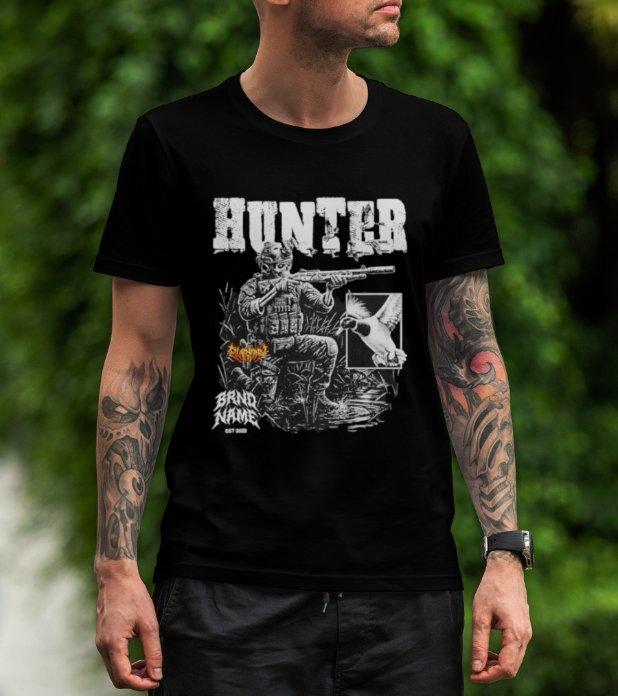 Skeleton Tactical Soldier Duck Hunting Hunter EST 2022 T-Shirt