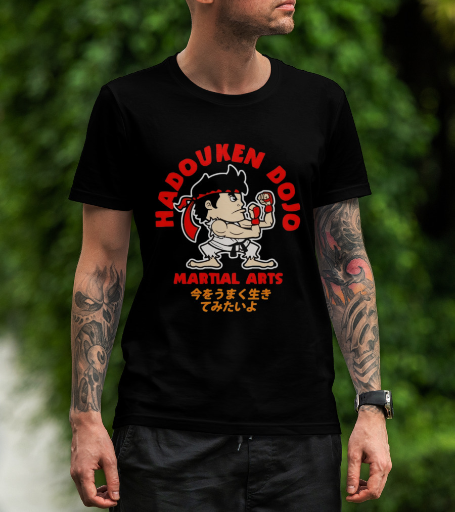 Hadouken Dojo Martial Arts Ryu Character Gaming Japanese T-Shirt