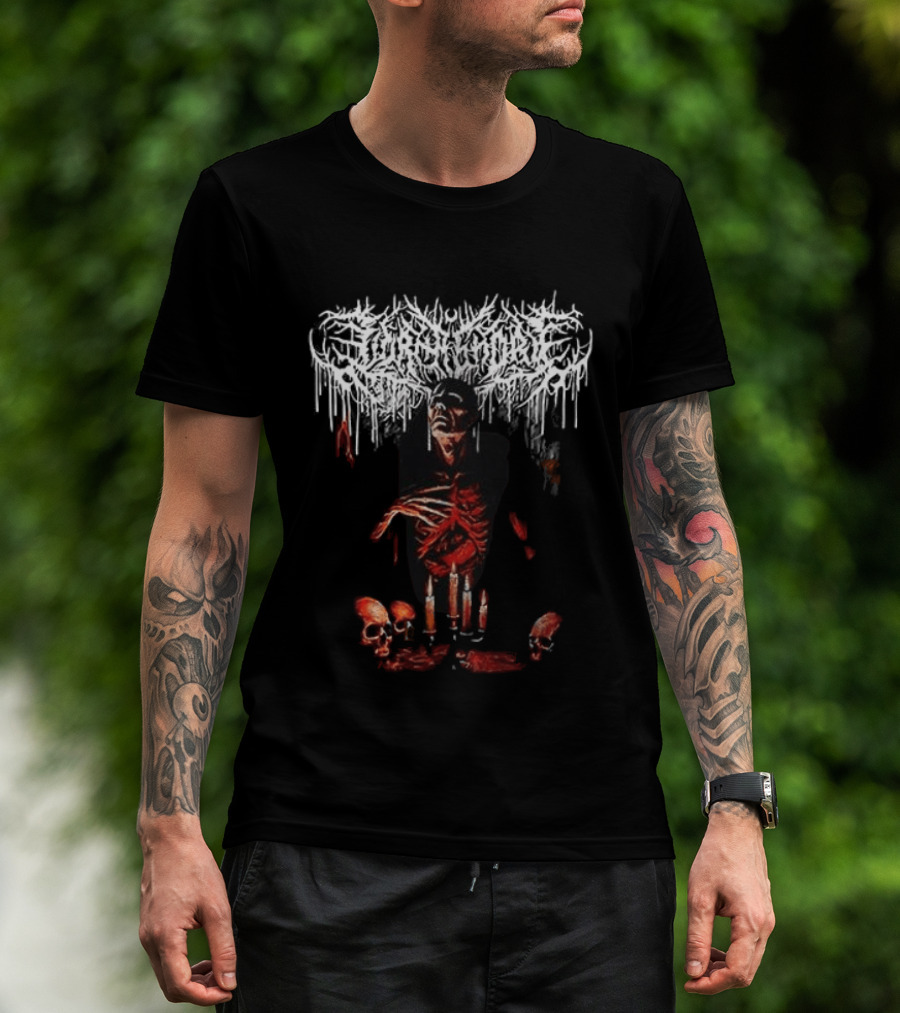 The Sweat & Blood Tour Everblack Festering Within Me Skeleton T-Shirt