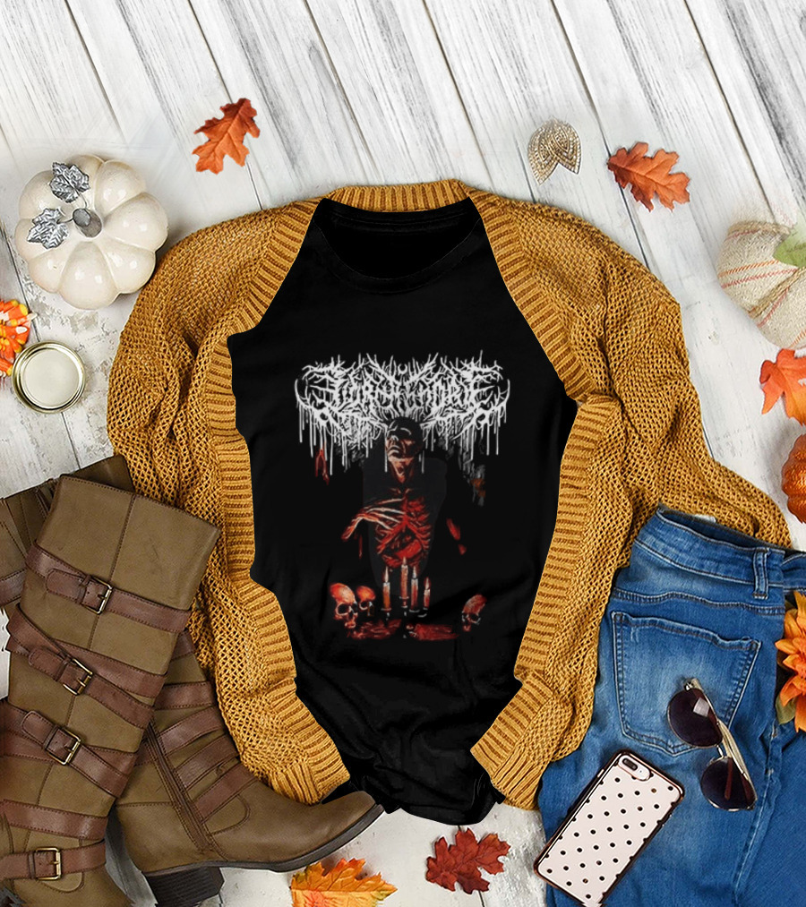 The Sweat & Blood Tour Everblack Festering Within Me Skeleton T-Shirt