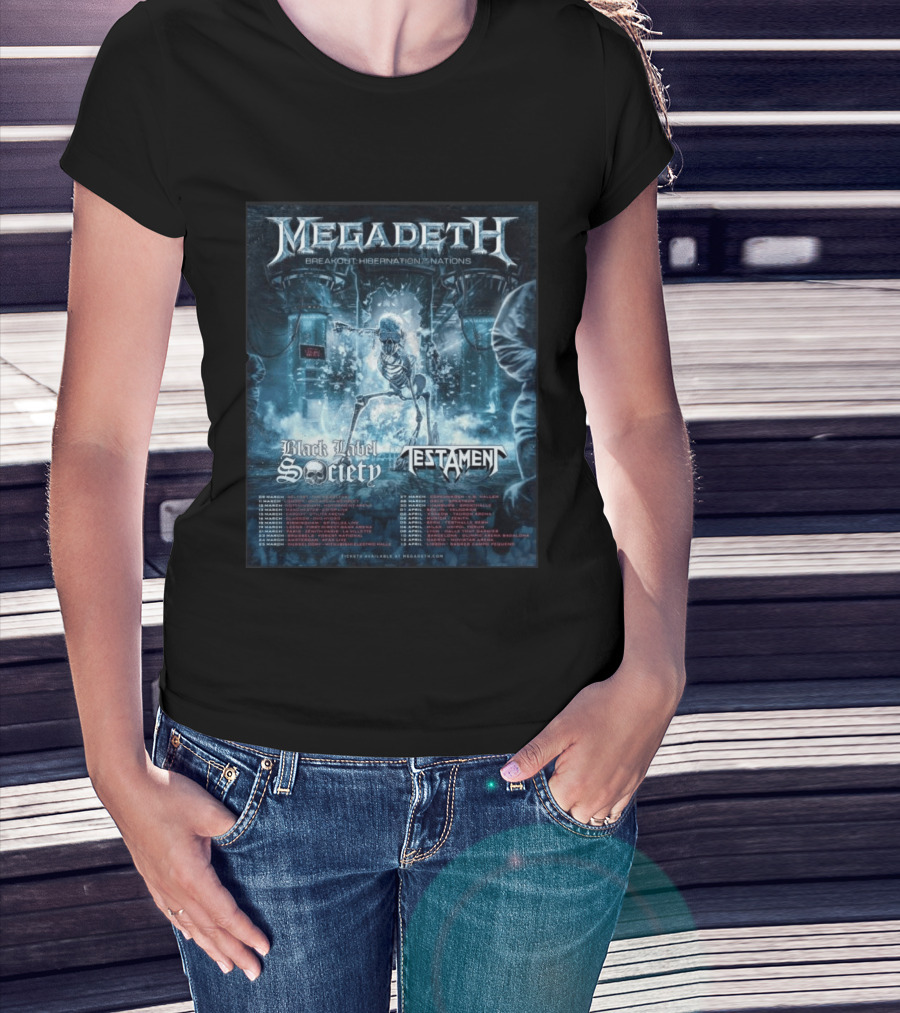 Megadeth Breakout Hibernation Nations Tour Black Label Society Testament T-Shirt