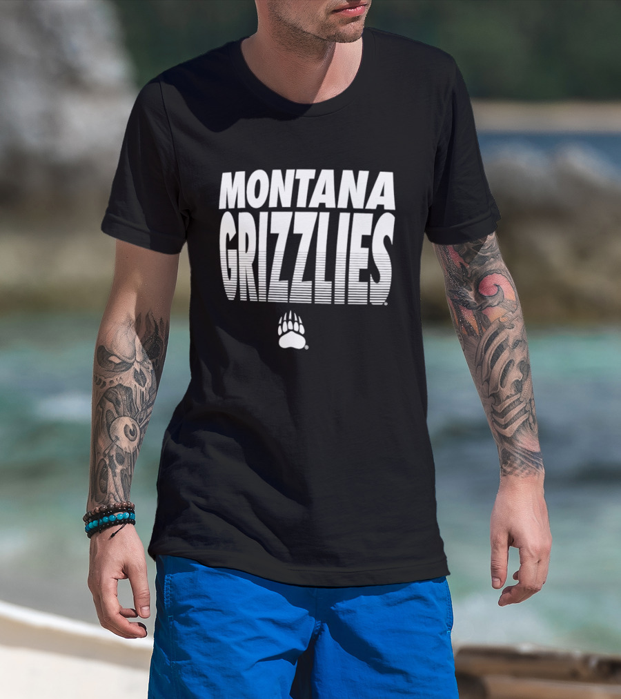 Montana Grizzlies NCAA College Sports Griz Bear Paw T-Shirt