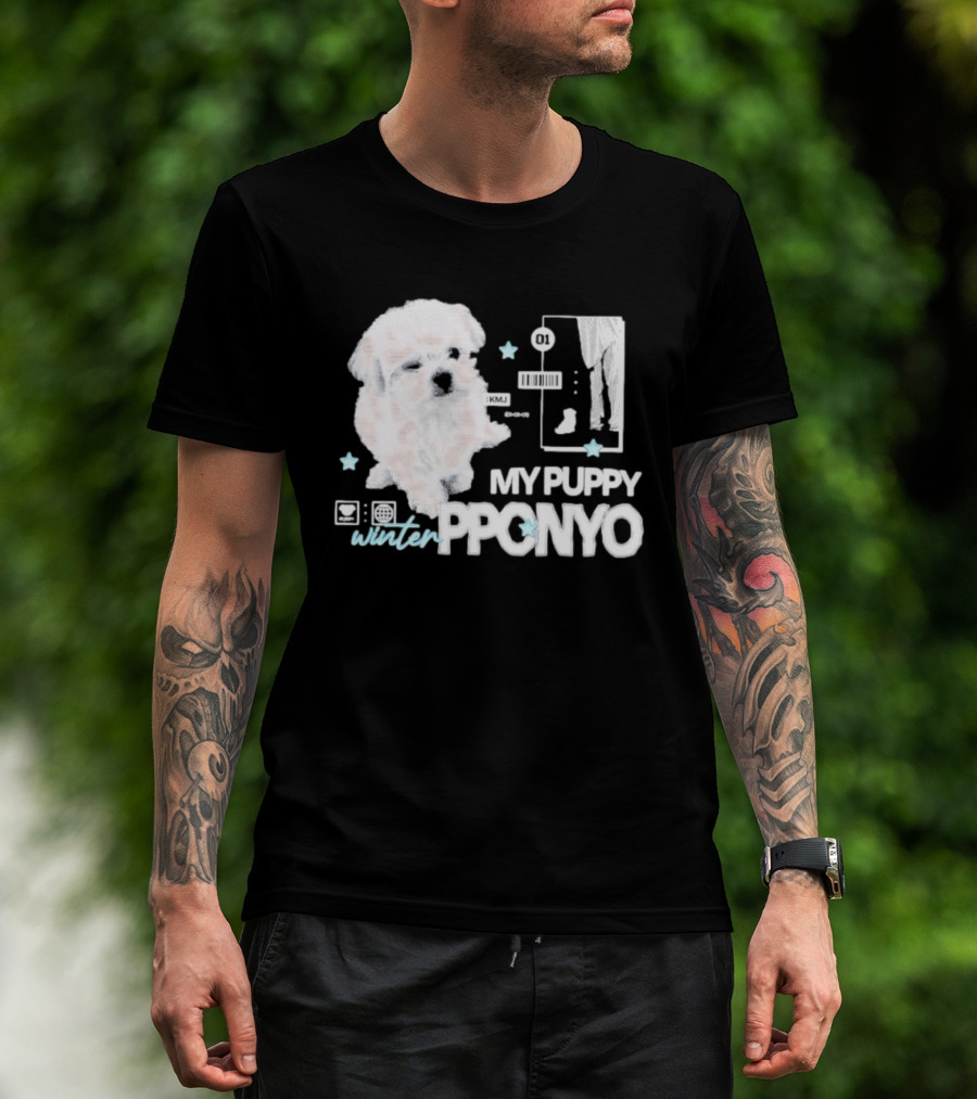 Winter Aespa My Puppy Pponyo KMJ Cute Dog T-Shirt