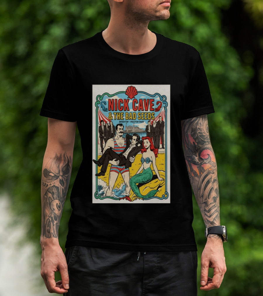 Nick Cave And The Bad Seeds Brighton Preston Park Mermaid T-Shirt