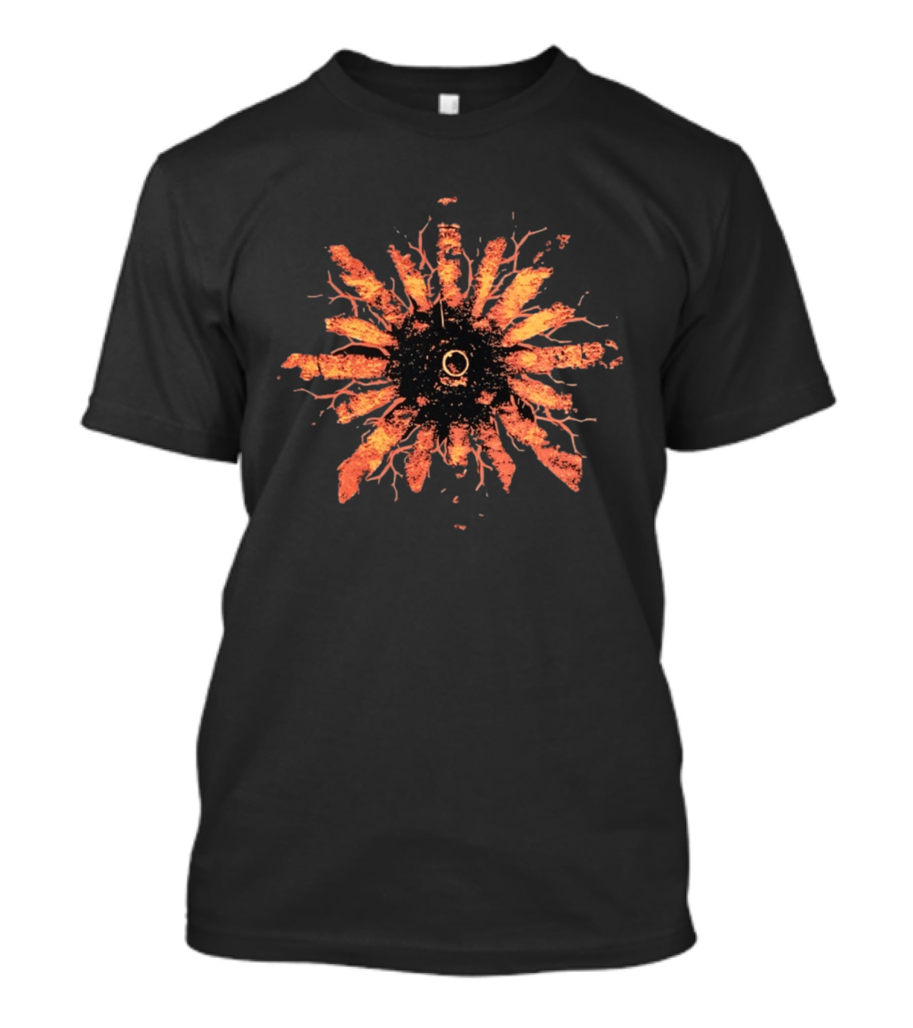 Orange Sun Root Nature Burst Roots Radiating Energy T-Shirt